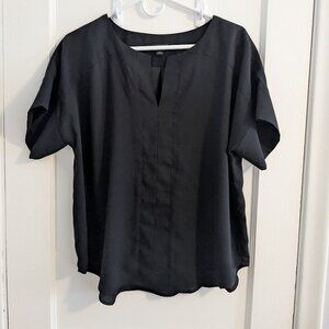 Ann Taylor, large, black short sleeve blouse